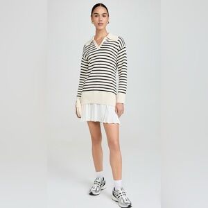 NWT English Factory
Striped Mixed Media Pleated Dress